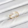 Bouquet Boutique Pirinç Gold Renk Zirkon Taşlı İncili Model Yüzük