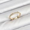 Bouquet Boutique Pirinç Gold Renk Kemik Model Zirkon Taşlı  Yüzük