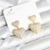 Bouquet Boutique Kalp Model Zirkon Taşlı Gold Renk Pirinç  Küpe
