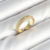 Bouquet Boutique Gold Renk Şerit Zirkon Taşlı  Yüzük