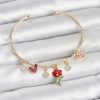 Bouquet Boutique Gül Charmlı Gold Renk Pirinç  Bileklik
