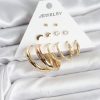 Bouquet Boutique Gold Renk 6 Çiftli Pirinç  Küpe Seti