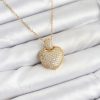 Bouquet Boutique 316L Çelik Zincir Gold Renk Zirkon Taşlı Kalpli  Kolye