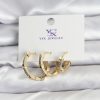 Bouquet Boutique Gold Renk Zirkon Taşlı  Küpe