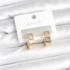 Bouquet Boutique Pirinç Gold Renk Zirkon Taşlı Halka  Küpe