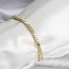 Bouquet Boutique 14K Gold Renk Kaplama Kare Zincir Model   Bileklik