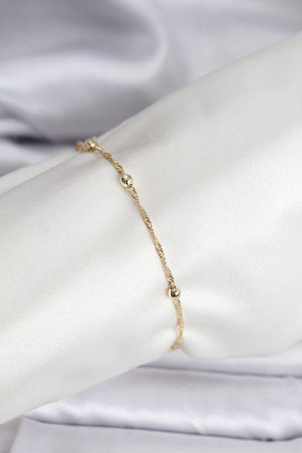 Bouquet Bouqtique 14K Gold Renk Kaplama Topçuklu Model CM Kadın Bileklik BQT35BB8138