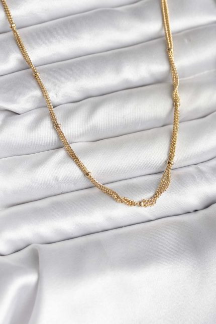 Bouquet Boutique 14K Gold Renk Kaplama Topçuk Zincirli Model   Kolye