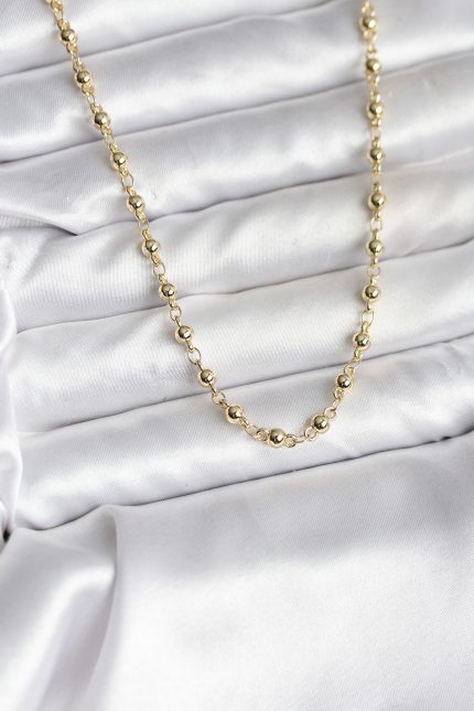 Bouquet Boutique 14K Gold Renk Kaplama Topçuklu Zincir Model   Kolye