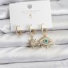 Bouquet Boutique Göz Model Gold Renk Pirinç 3'lü  Küpe Seti
