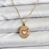 Bouquet Boutique 316L Çelik Zincir Gold Renk Kalp Figürlü  Kolye