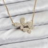 Bouquet Bouqtique 316L Çelik Zincir Gold Renk Zirkon Taşlı Kelebek Model Kadın Kolye BQT35BKO10769