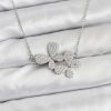 Bouquet Bouqtique 316L Çelik Zincir Gümüş Renk Zirkon Taşlı Kelebek Model Kadın Kolye BQT35BKO10770
