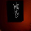 Abstract Face Reflektörlü Deri, Karanlıkta Işık Vurunca Yansıma Yapan Soyut Yüz
