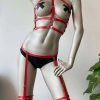 Bouquet Boutique  Ayarlanabilir Jartiyer Deri Harness Takım