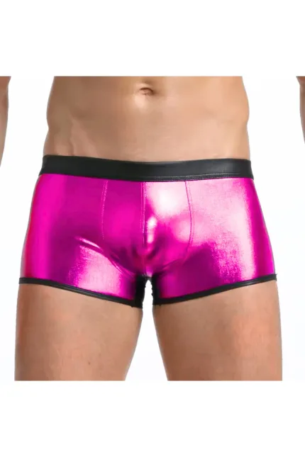 Bouquet Boutique--- Fantezi Deri Görünümlü  Pembe Erkek Boxer  - Fantezi Tanga