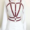 Bouquet Boutique.  Beli Çift Sıralı Üçgen Deri Harness