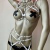 Bouquet Boutique  Beyaz Elastik Fantazi Jartiyer Harness