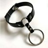 Büyük Ve Küçük Halka Detaylı Ayarlı Deri Choker - APFT673