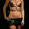 Bouquet Boutique .  Deri Göğüs Üzeri Aksesuar, Seksi Deri Fantazi Giyim Göğüs Harness
