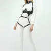 Deri Harness, Göğüs Altı Destekli Harness Takım, Deri Dansçı Kostüm - APFT1402