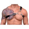 Bouquet Boutique .  Erkek Tek Omuz Harness, Deri Bacak Aksesuarı, Fantazi Erkek Dış Giyim