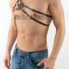 Bouquet Boutique .  Erkek Tek Omuz Deri Harness  Erkek Fantazi İç Giyim Erkek Deri Erotik İç Giyim