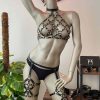 Bouquet Boutique  Fantazi Giyim Siyah Deri Jartiyer Takım