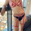 Bouquet Boutique  Fantazi İç Giyim Kırmızı Deri Harness Takım