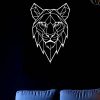 Geometrik Reflektörlü Aslan Aslan Figürlü Deri Duvar Dekoru
