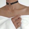 Bouquet Boutique  Halka Detaylı Şık Deri Choker