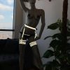 Bouquet Boutique  Karanlıkta Işıkla Parlayan Özel Bacak Harness Beyaz Reflektörlü