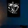 Karanlıkta Yansıyan Yüz, Reflektörlü Deri Abstract Face, Soyut Yüz