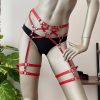 Bouquet Boutique  Kırmızı Deri Bacak Harness