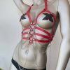 Bouquet Boutique.  Kırmızı Deri Harness Fantazi Giyim