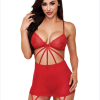 Bouquet Boutique--- Büyük Beden Fantazi Kırmızı Dantelli Jartiyer Takım