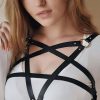 Bouquet Boutique  Pentagram Sembollü Deri Göğüs Harness