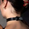 Perçin Detaylı Şık Deri Choker-Tasma - APFT778