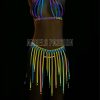 Bouquet Boutique .  Püsküllü Renkli Reflektörlü Fantezi Elbise  Sexy Harness İç Giyim