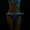 Bouquet Boutique .  Reflektörlü, Karanlıkta Parlayan Tasmalı Harness Sütyen Takım