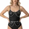 Bouquet Boutique.  Şeffaf Zincirli Şık Harness Takım