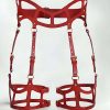 Seksi Deri Jartiyer Harness, Gotik Jartiyer Harness - APFT1158