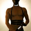 SLAVE ve OBEY Baskılı Reflektörlü Deri Choker