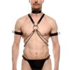 Tasmalı, Pazu Bantlı Seksi Erkek Harness, Erkek Deri Fantezi Giyim - APFTM115