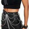 Bouquet Boutique  Zincir Detaylı Şık Deri Harness Kemer