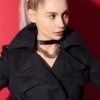 Zincir Detaylı Zarif Deri Choker Tasma - APFT668-S1