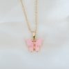 Bouquet Bouqtique Gold Kaplama Pembe Sedefli Kelebek Kolye BQT35BKO6440