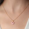 Bouquet Bouqtique Gold Pembe Renk Kelebek Figür Kadın Kolye BQT35BKO6817