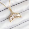 Bouquet Boutique 316L Çelik Zirkon Taşlı Balık Kuyruğu Model Gold Renk Kadın Kolye