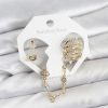 Bouquet Bouqtique Pirinç Gold Renk Sarmal Model Zincir Bağlantılı Ear Cuff Küpe Seti BQT35BKP11536